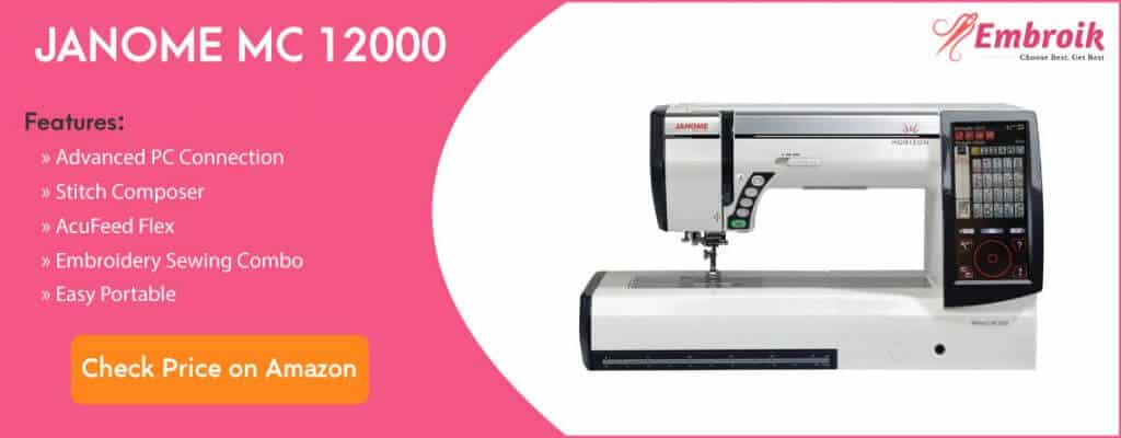 Janome MC 12000 Embroidery Machine for Patches